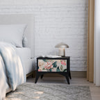 FLORAL GRACE Nightstand in Black Finish