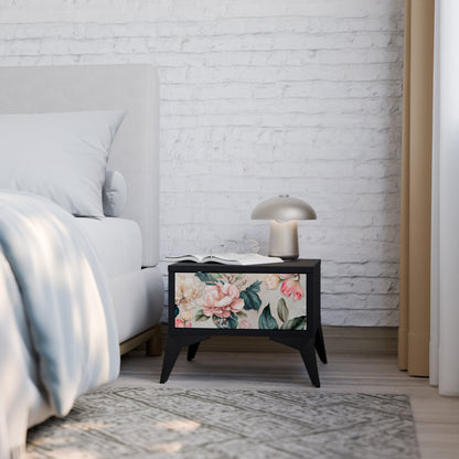 FLORAL GRACE nattduksbord i svart finish