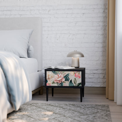 FLORAL GRACE nattduksbord i svart finish