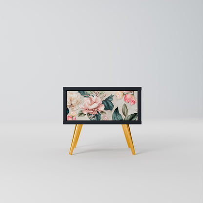 FLORAL GRACE nattduksbord i svart finish