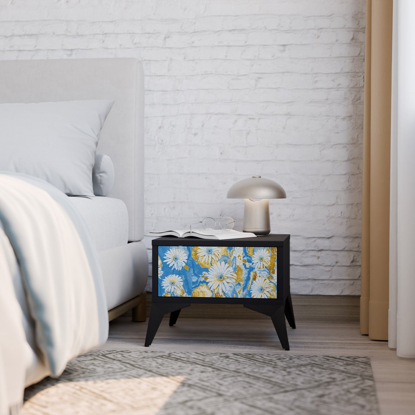 DAISY LUXE nattduksbord i svart finish