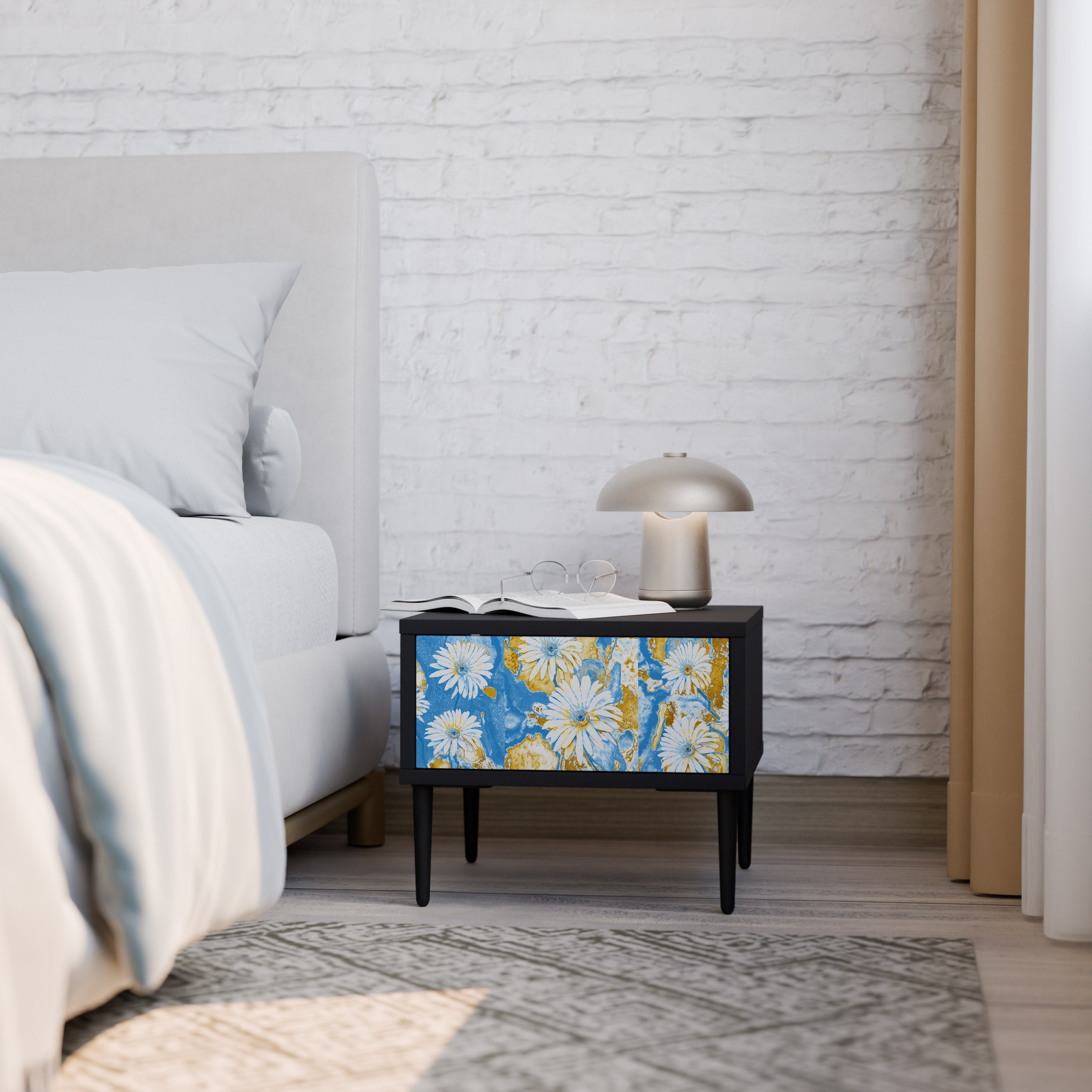 DAISY LUXE nattduksbord i svart finish