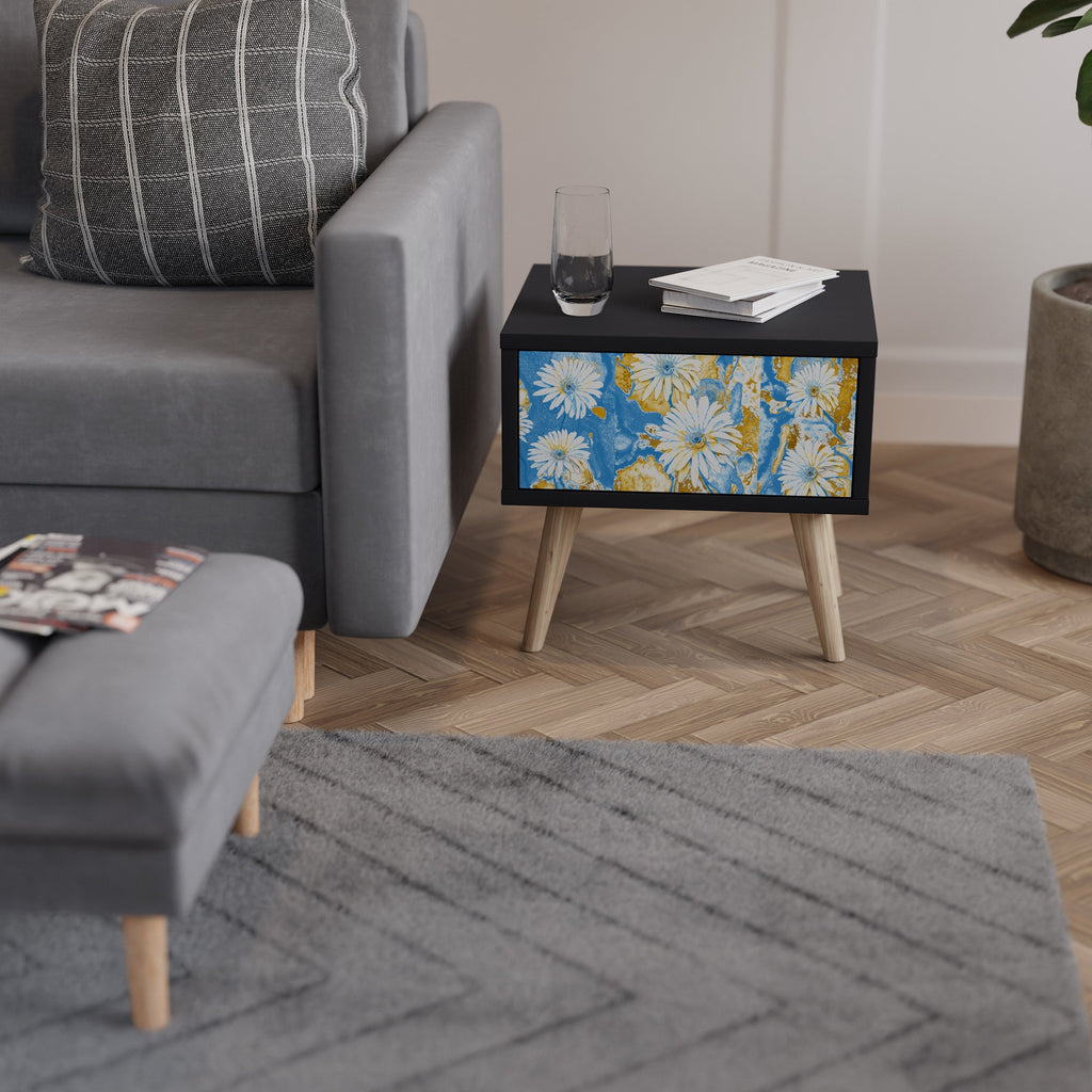 DAISY LUXE nattduksbord i svart finish