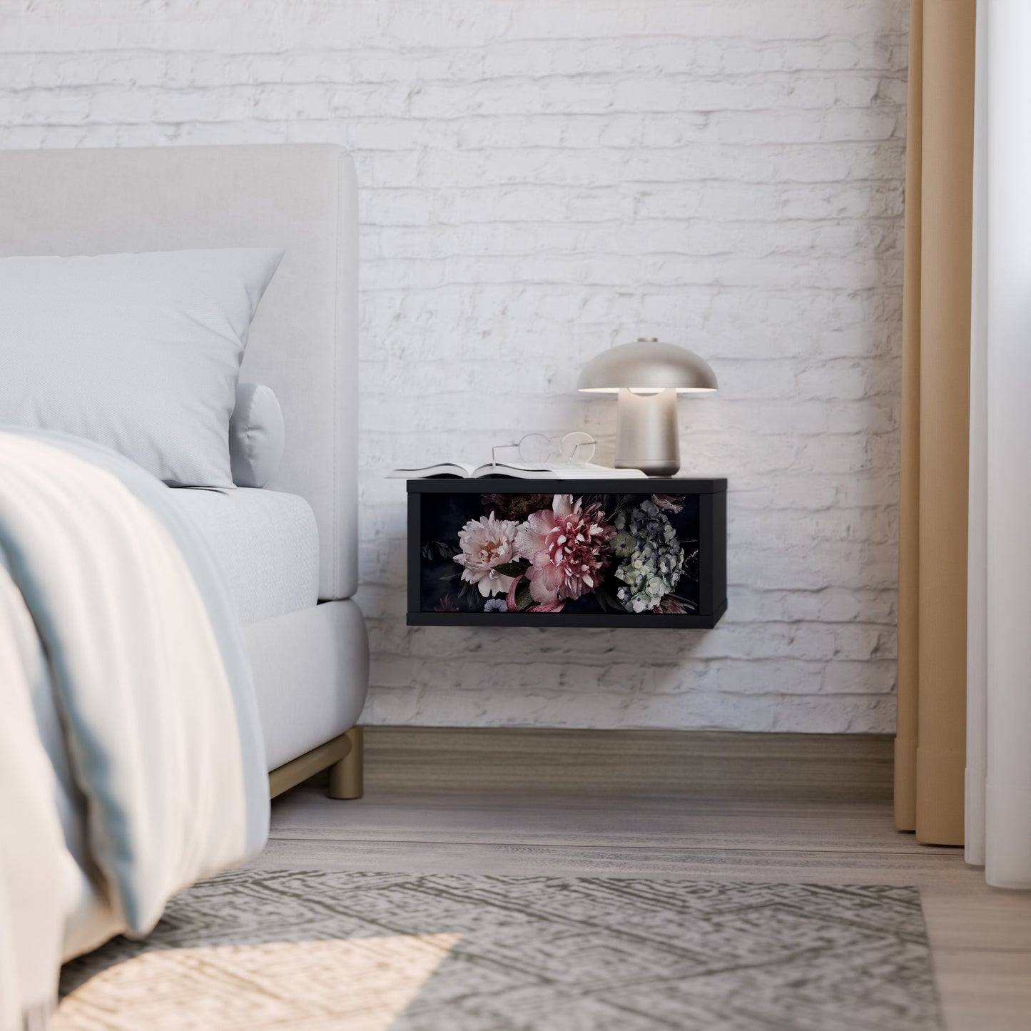 PURE BLOSSOM Nattduksbord i svart finish