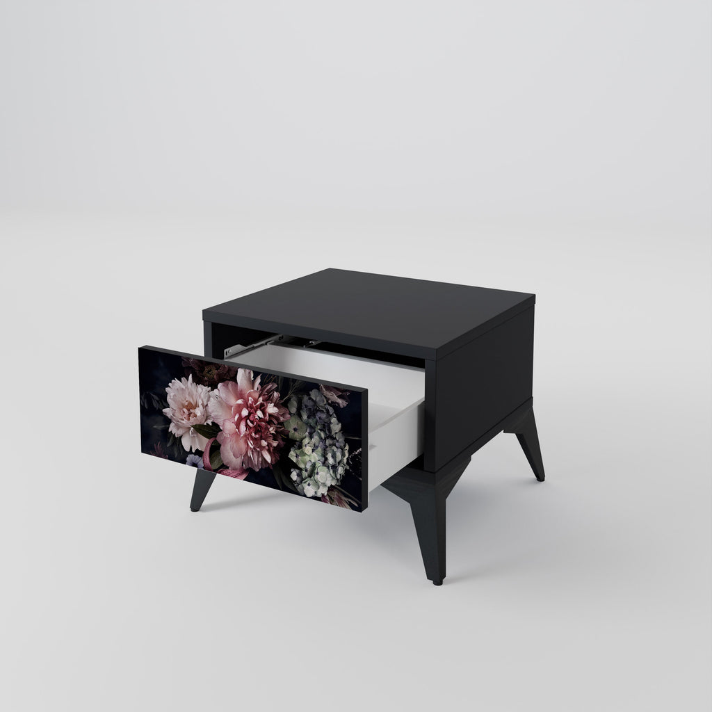 PURE BLOSSOM Nattduksbord i svart finish