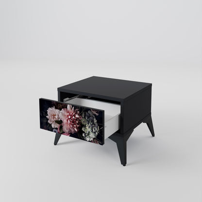 PURE BLOSSOM Nattduksbord i svart finish