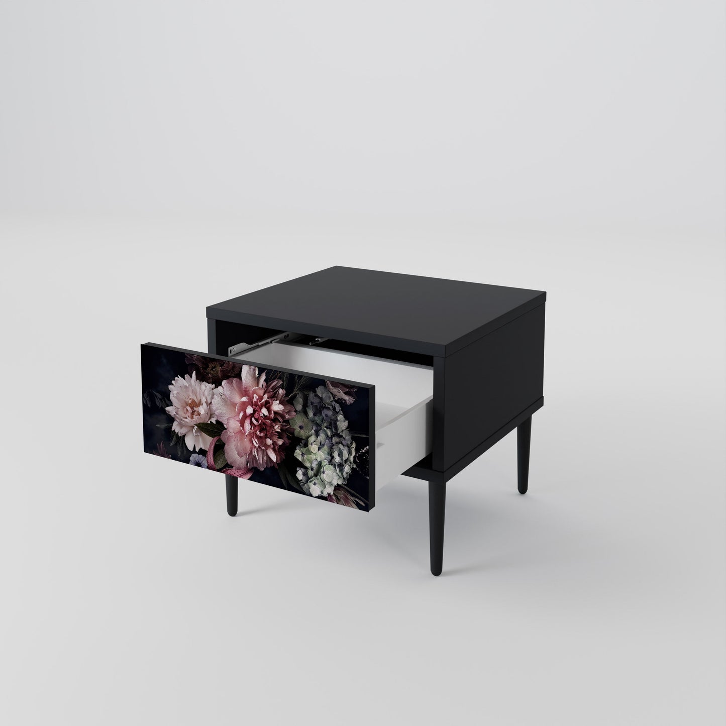 PURE BLOSSOM Nattduksbord i svart finish