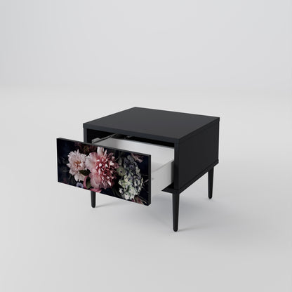 PURE BLOSSOM Nattduksbord i svart finish