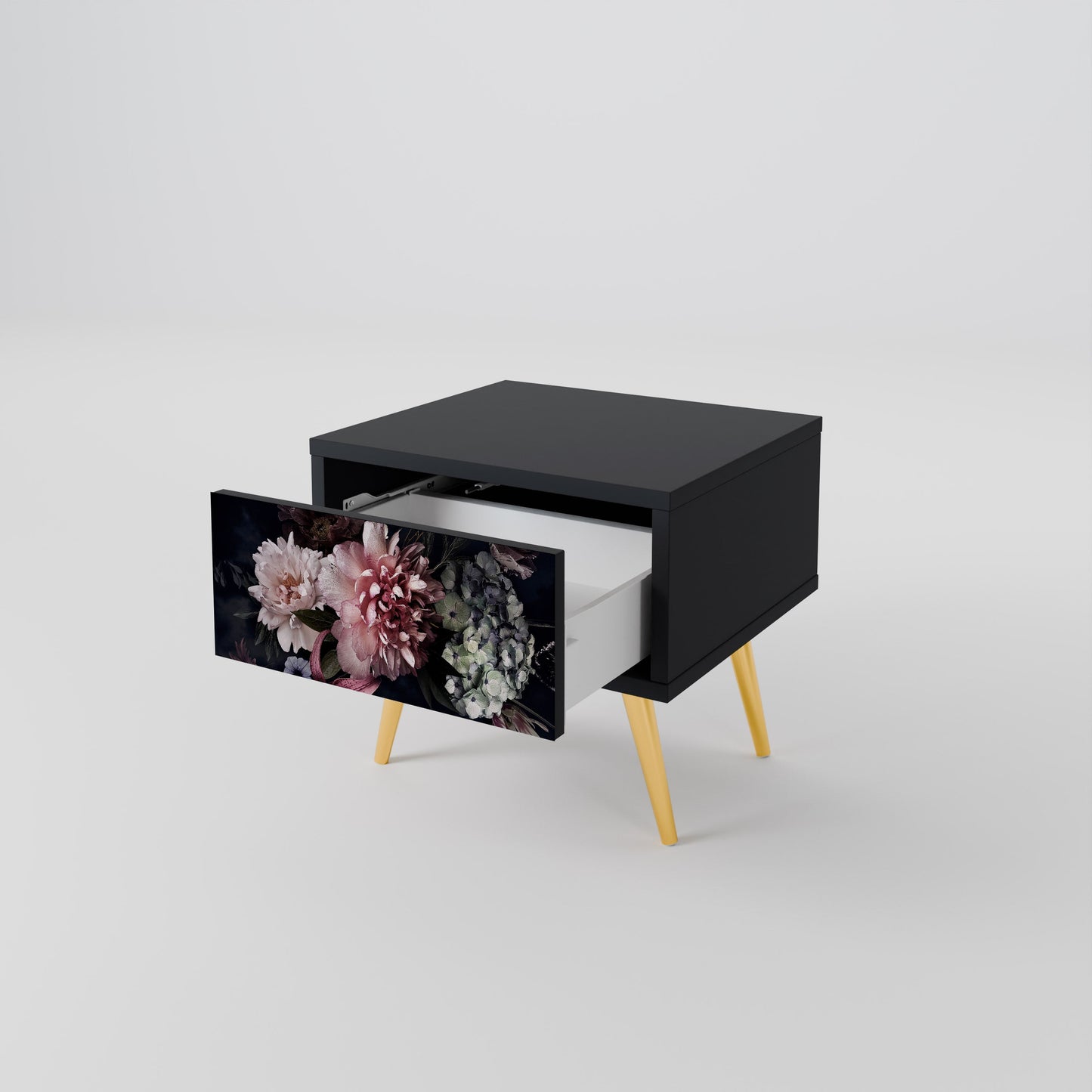PURE BLOSSOM Nattduksbord i svart finish