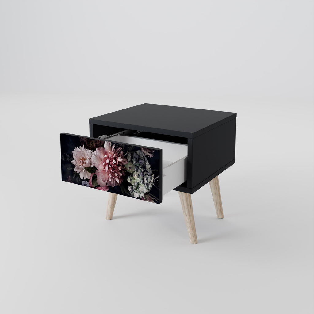 PURE BLOSSOM Nattduksbord i svart finish