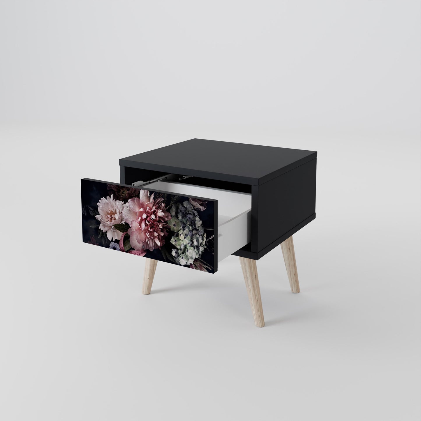 PURE BLOSSOM Nattduksbord i svart finish