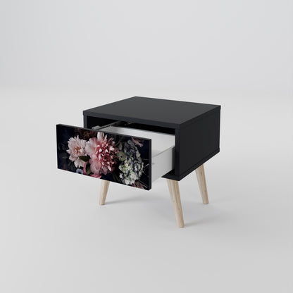 PURE BLOSSOM Nattduksbord i svart finish