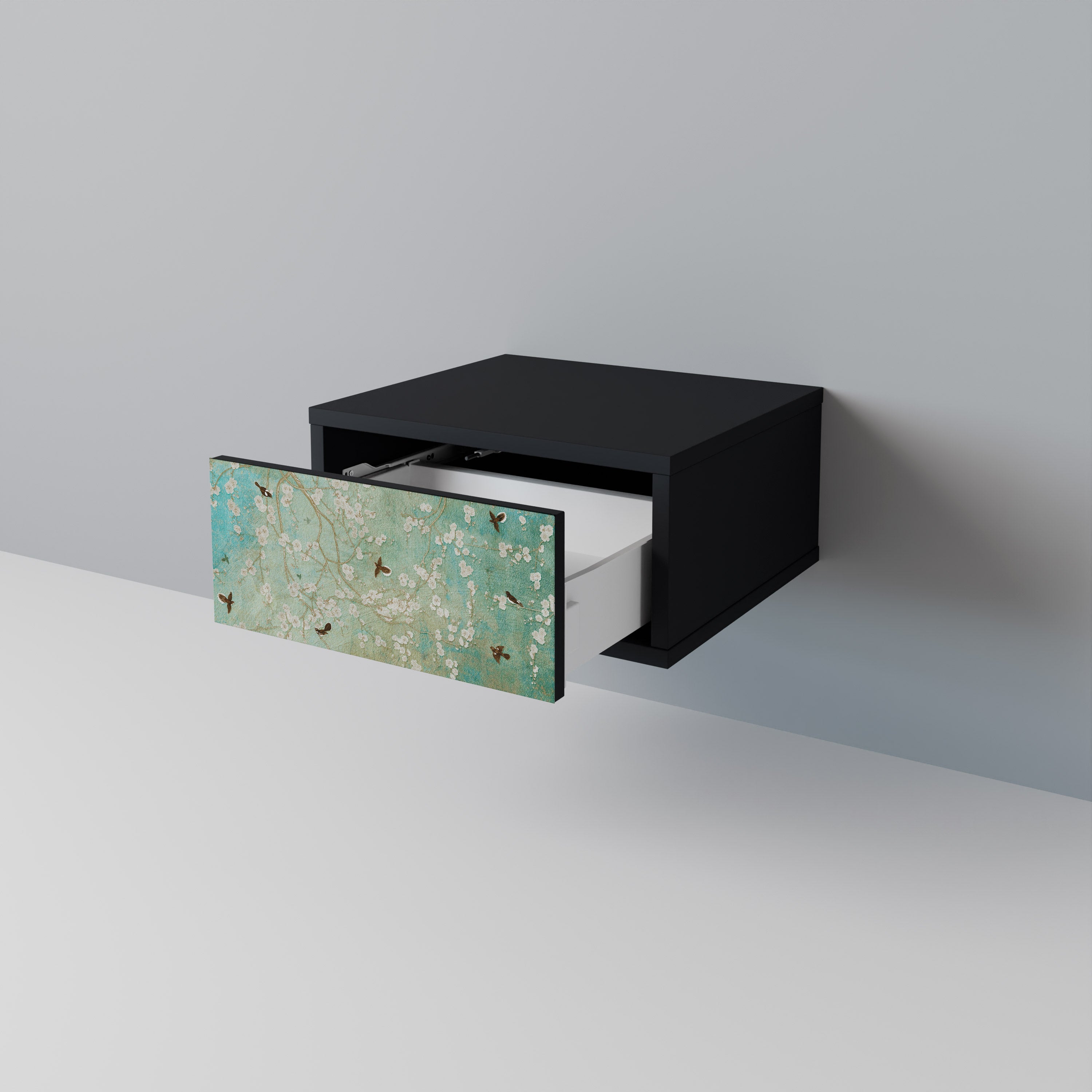 BLOOMING CHARM nattduksbord i svart finish