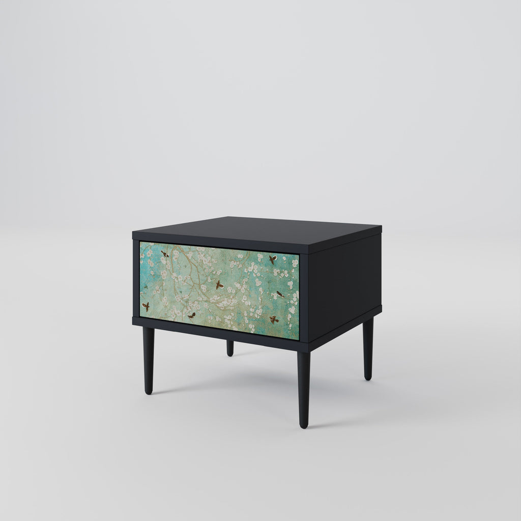 BLOOMING CHARM nattduksbord i svart finish