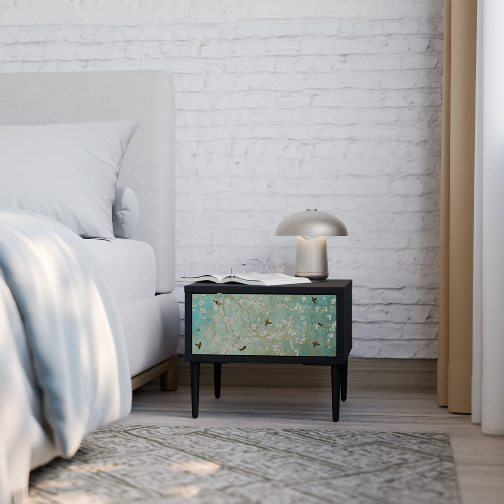 BLOOMING CHARM nattduksbord i svart finish
