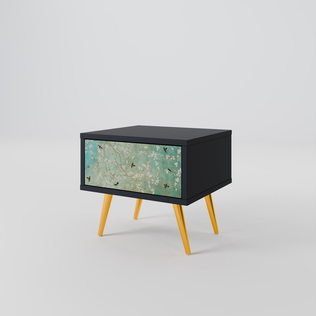 BLOOMING CHARM nattduksbord i svart finish