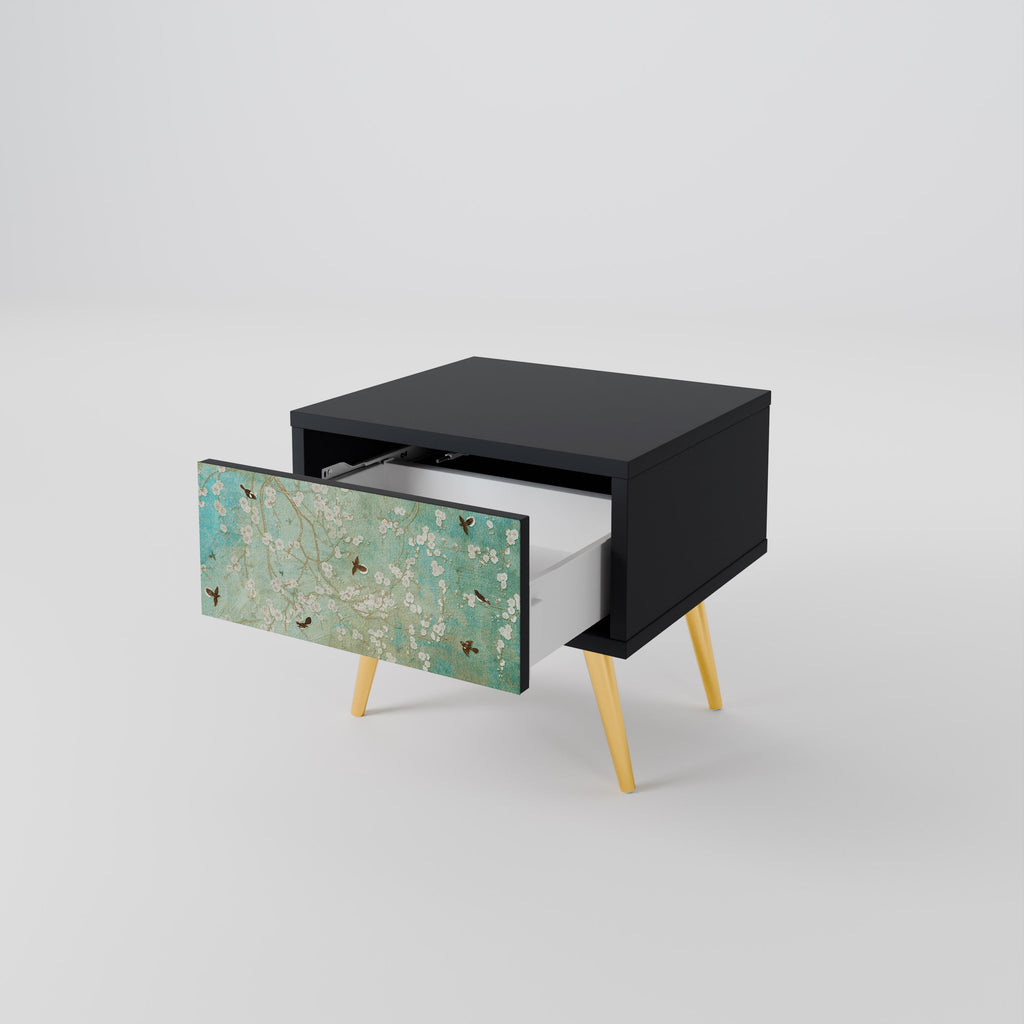 BLOOMING CHARM nattduksbord i svart finish