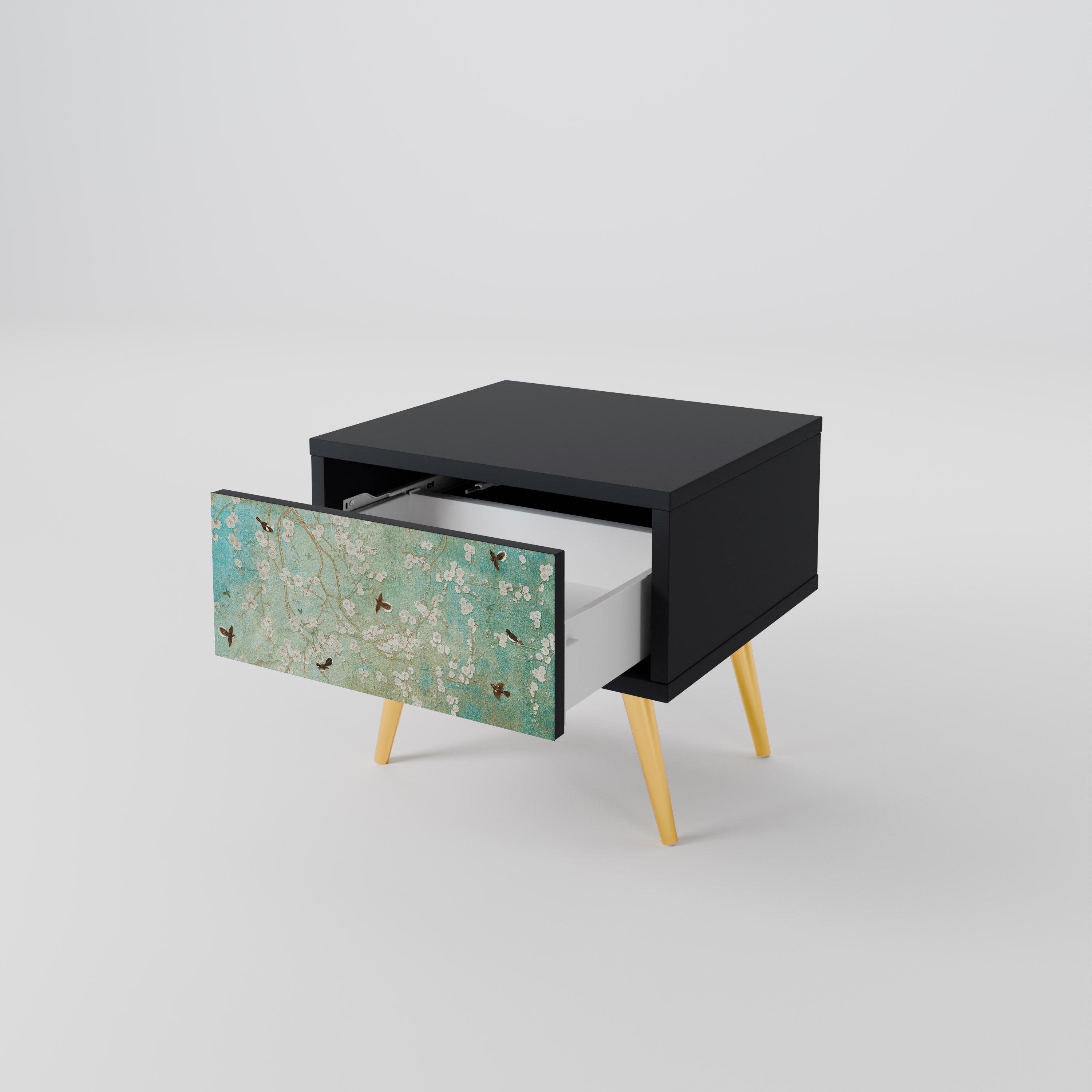 BLOOMING CHARM nattduksbord i svart finish