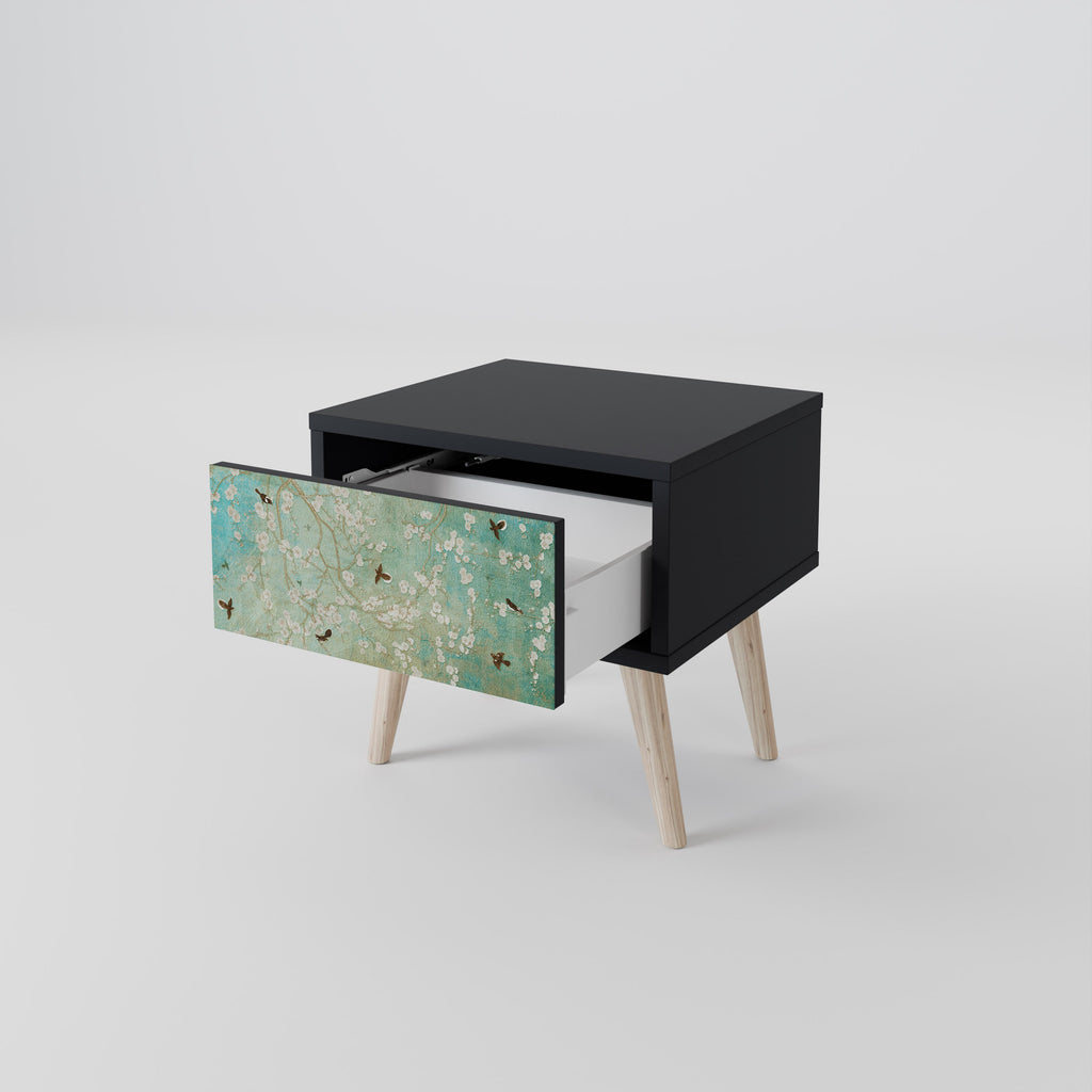 BLOOMING CHARM nattduksbord i svart finish