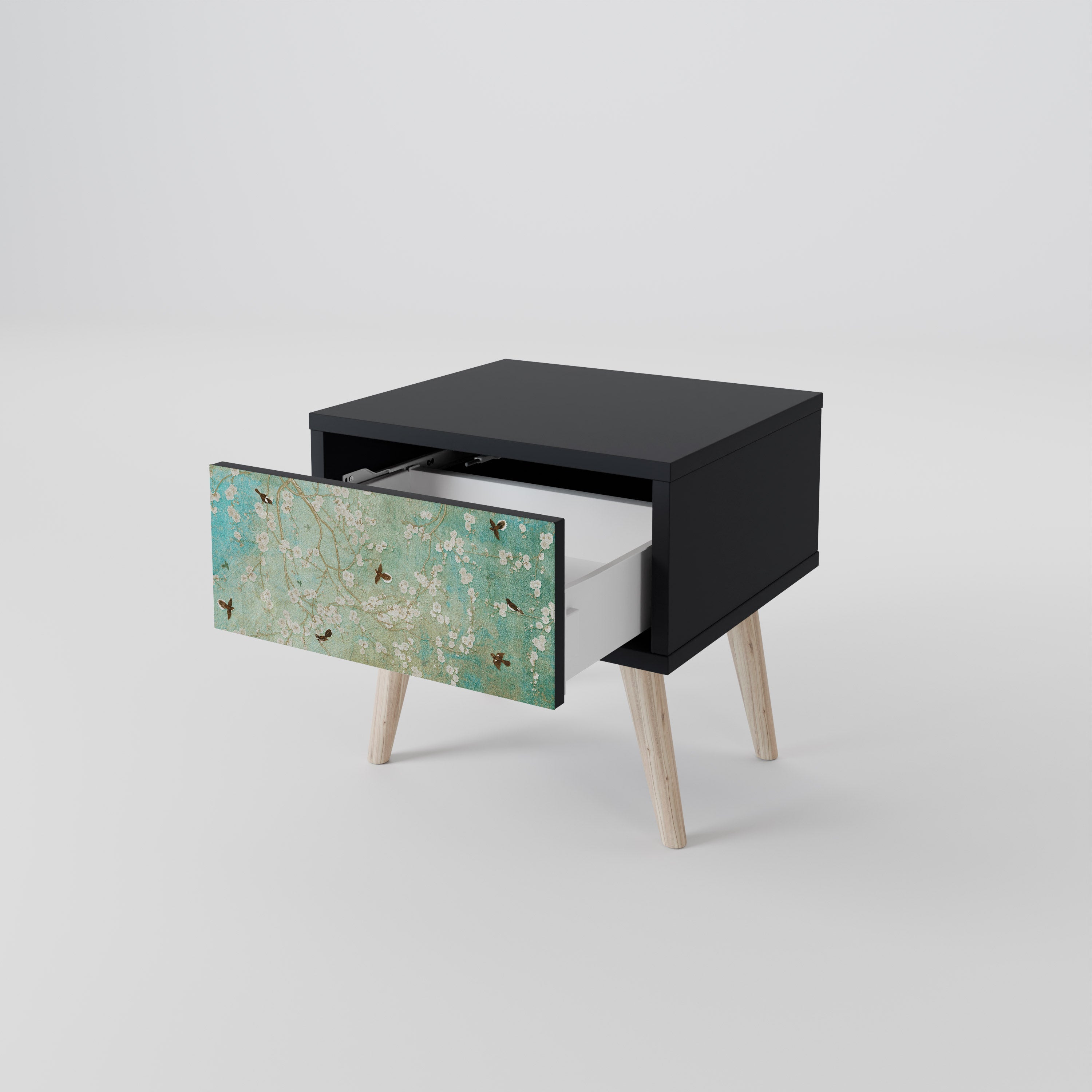 BLOOMING CHARM nattduksbord i svart finish