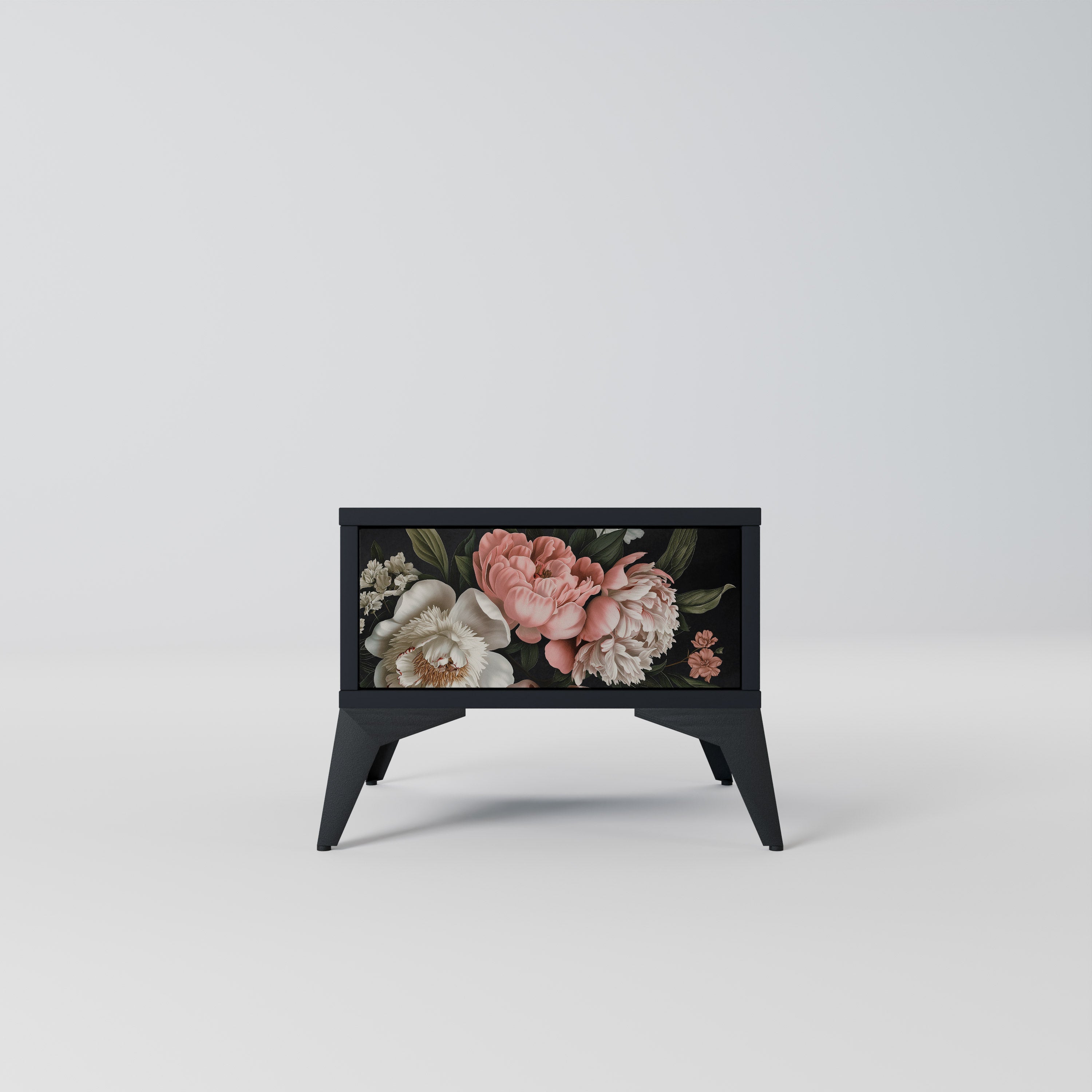 LUSH ELEGANCE Nattduksbord i svart finish