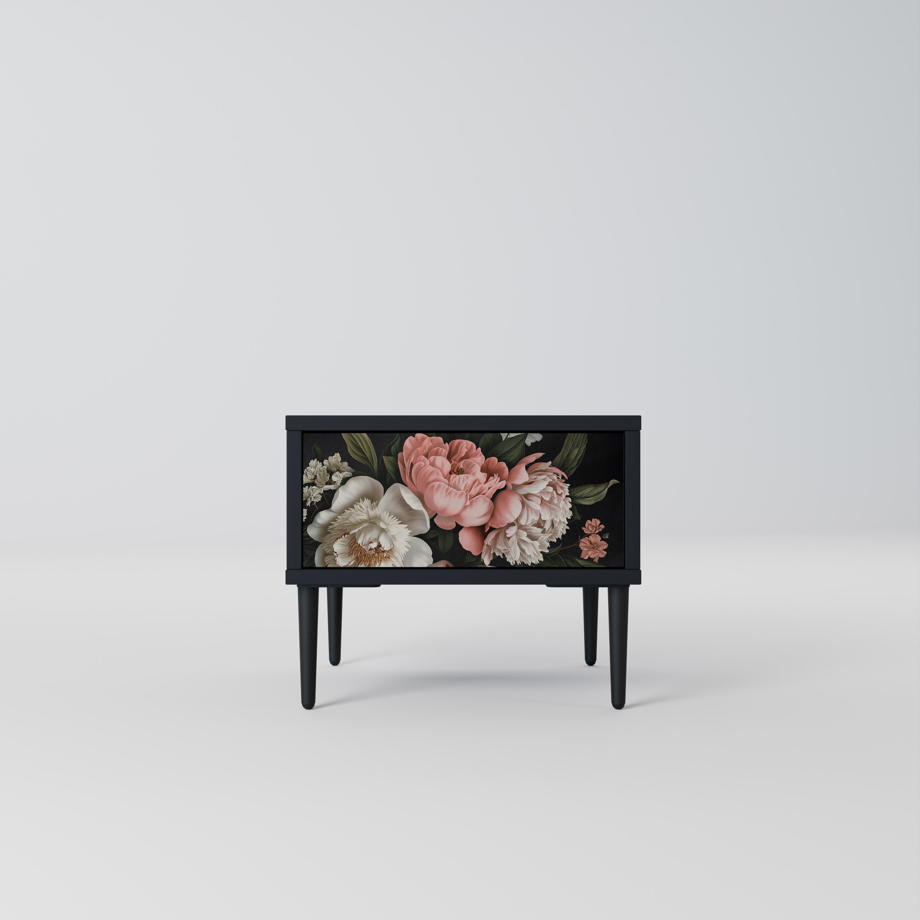 LUSH ELEGANCE Nattduksbord i svart finish