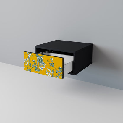 GULT CHINOISERIE-nattbord i svart finish