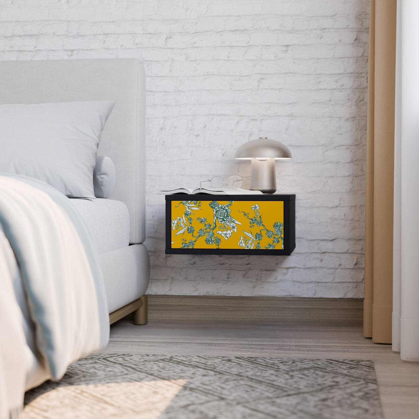 GULT CHINOISERIE-nattbord i svart finish