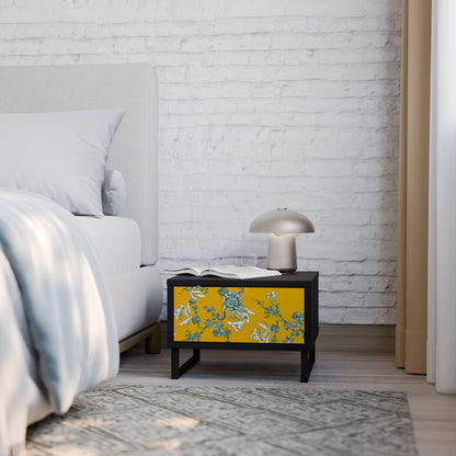 GULT CHINOISERIE-nattbord i svart finish