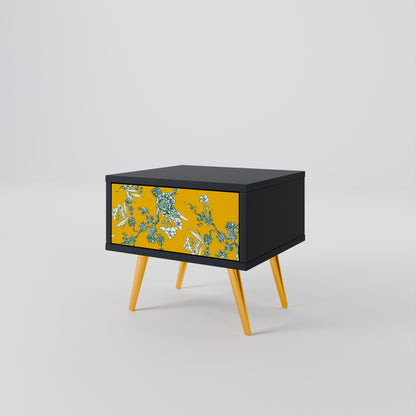 GULT CHINOISERIE-nattbord i svart finish