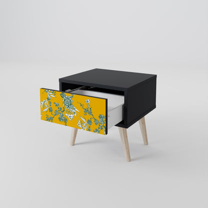 GULT CHINOISERIE-nattbord i svart finish