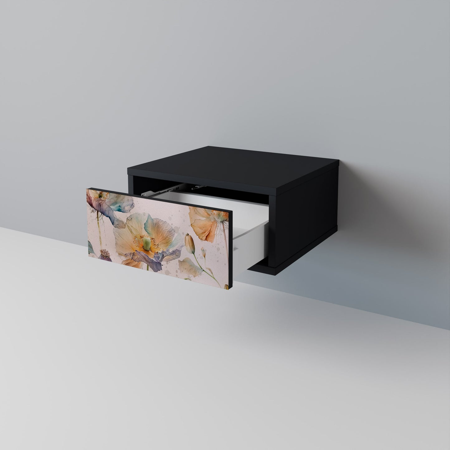 SOFTEN POPPY nattduksbord i svart finish
