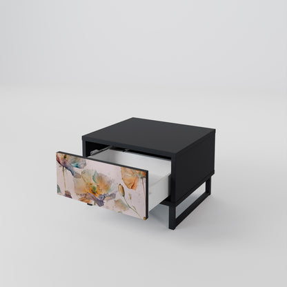 SOFTEN POPPY nattduksbord i svart finish