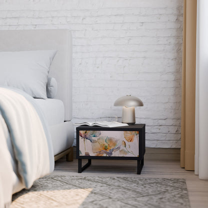 SOFTEN POPPY nattduksbord i svart finish