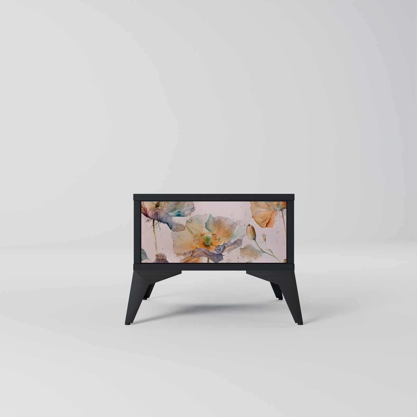 SOFTEN POPPY nattduksbord i svart finish