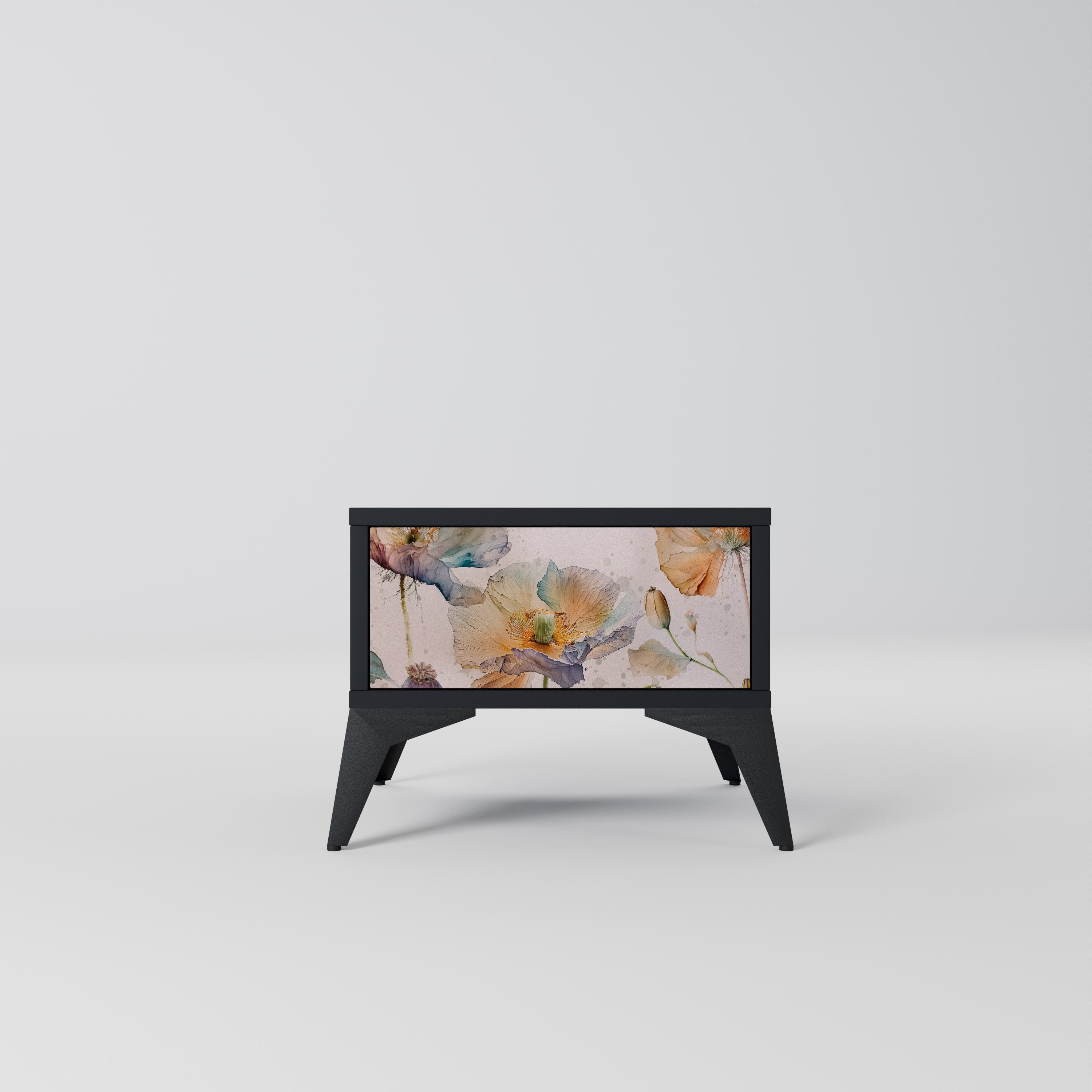 SOFTEN POPPY nattduksbord i svart finish