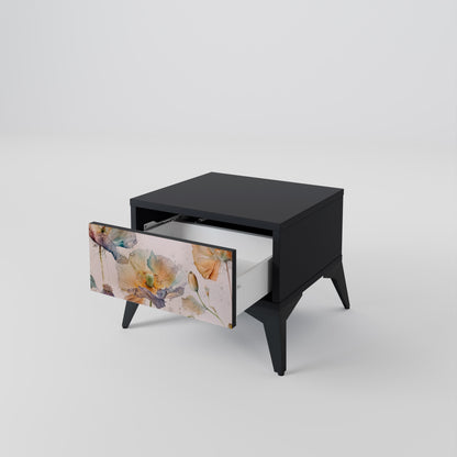 SOFTEN POPPY nattduksbord i svart finish