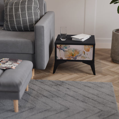 SOFTEN POPPY nattduksbord i svart finish