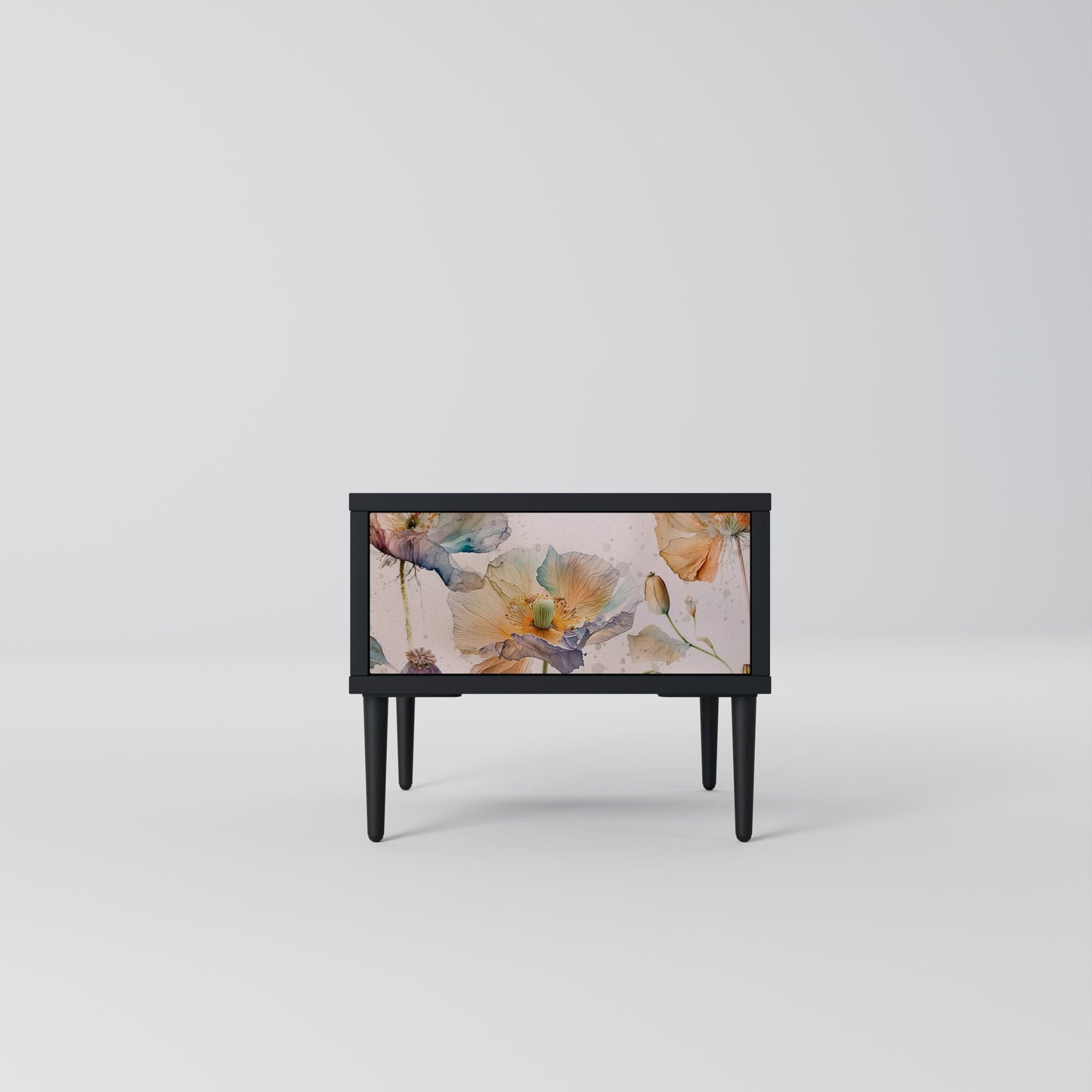 SOFTEN POPPY nattduksbord i svart finish