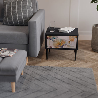SOFTEN POPPY nattduksbord i svart finish