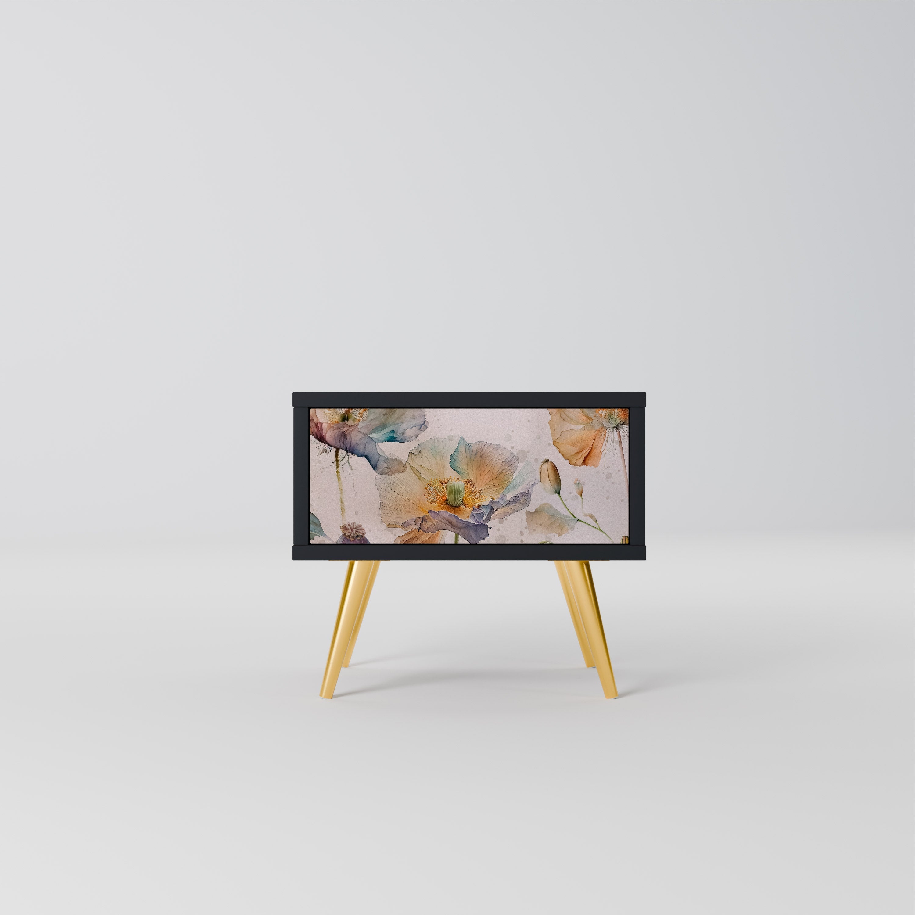 SOFTEN POPPY nattduksbord i svart finish