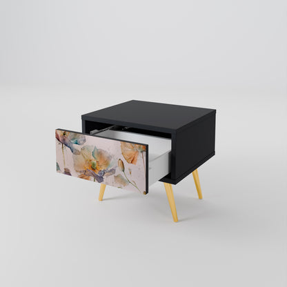 SOFTEN POPPY nattduksbord i svart finish