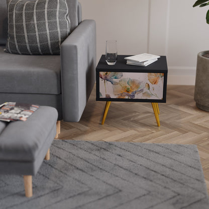 SOFTEN POPPY nattduksbord i svart finish