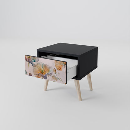 SOFTEN POPPY nattduksbord i svart finish