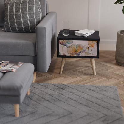 SOFTEN POPPY nattduksbord i svart finish