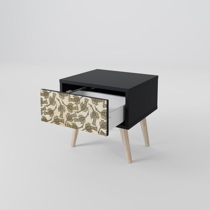 ALMONDINE SONGBIRD Nightstand in Black Finish