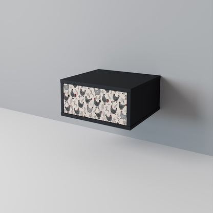 HAPPY HENS Nightstand in Black Finish