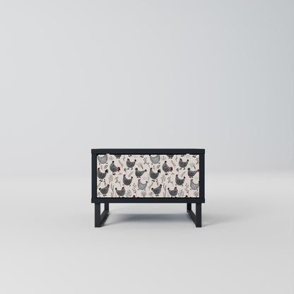 HAPPY HENS Nightstand in Black Finish