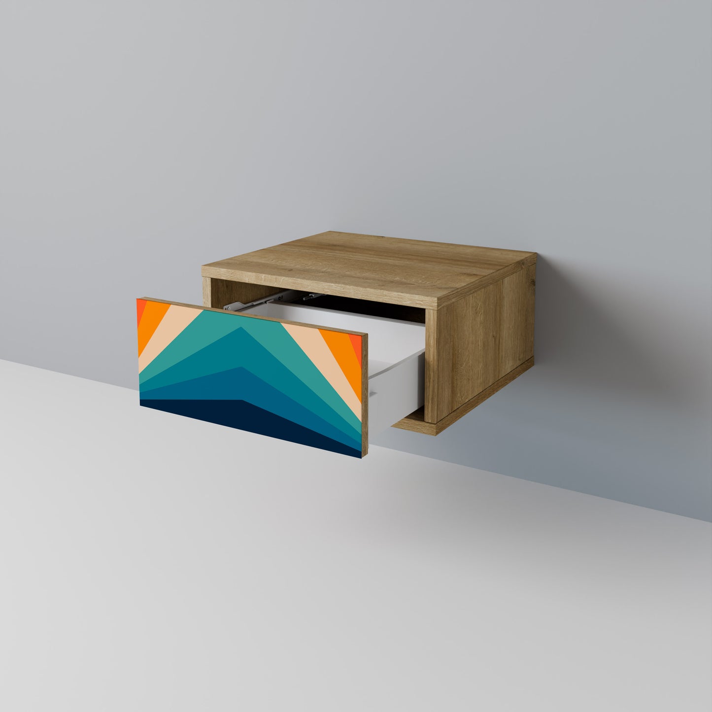 PRISM CONCUSSION Nightstand in Oak Effect
