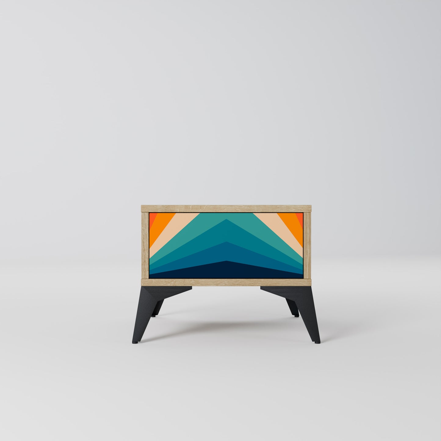 PRISM CONCUSSION Nightstand in Oak Effect